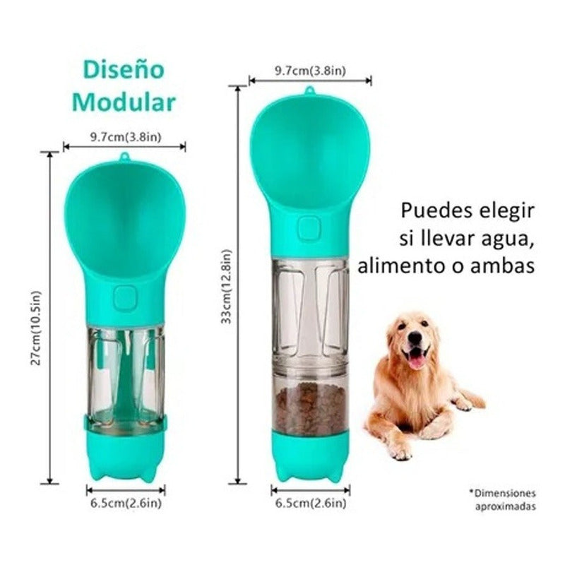 Botella Dispensador De Agua Multiusos 4 En 1 Para Perro