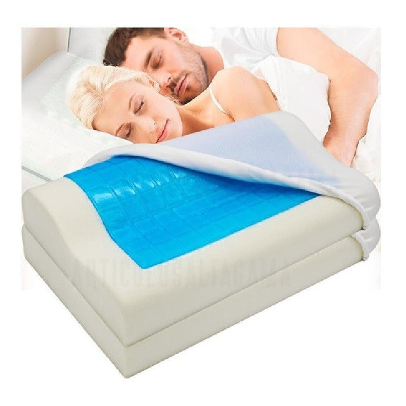 2 Almohadas Memory Gel Duo Ortopédicas Indeformables + Funda