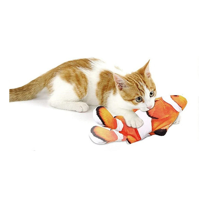 Juguete Gato Mascota Perro Pez Pescado Movimiento Recargable Color Rojo