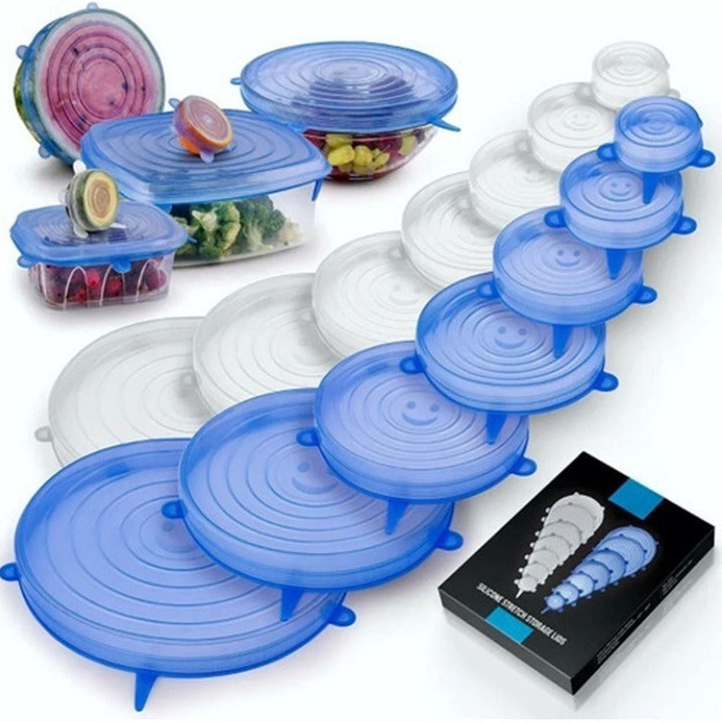 Tapas De Silicona Multiusos Para Recipientes Set De 6 Piezas