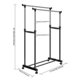 Tendedero Perchero Plegable De Piso Acero Inoxidable Ruedas Color Negro