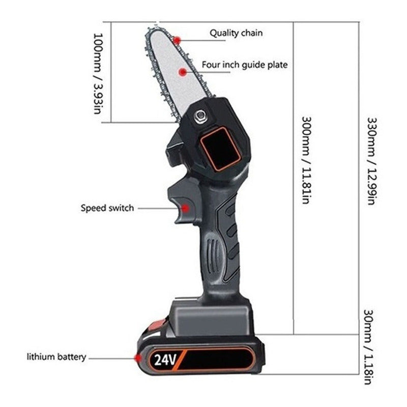 Mini Motosierra De Mano Portátil Eléctrica Recargable 24v