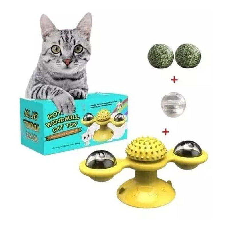 Juguete Giratorio Para Gato Con Luz Y Yerba Gater