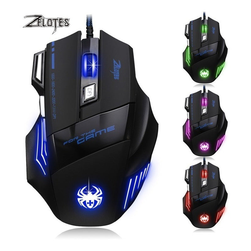 Nuevo Mouse Gamer Zelotes 7 Botones 7200 Dpi T80