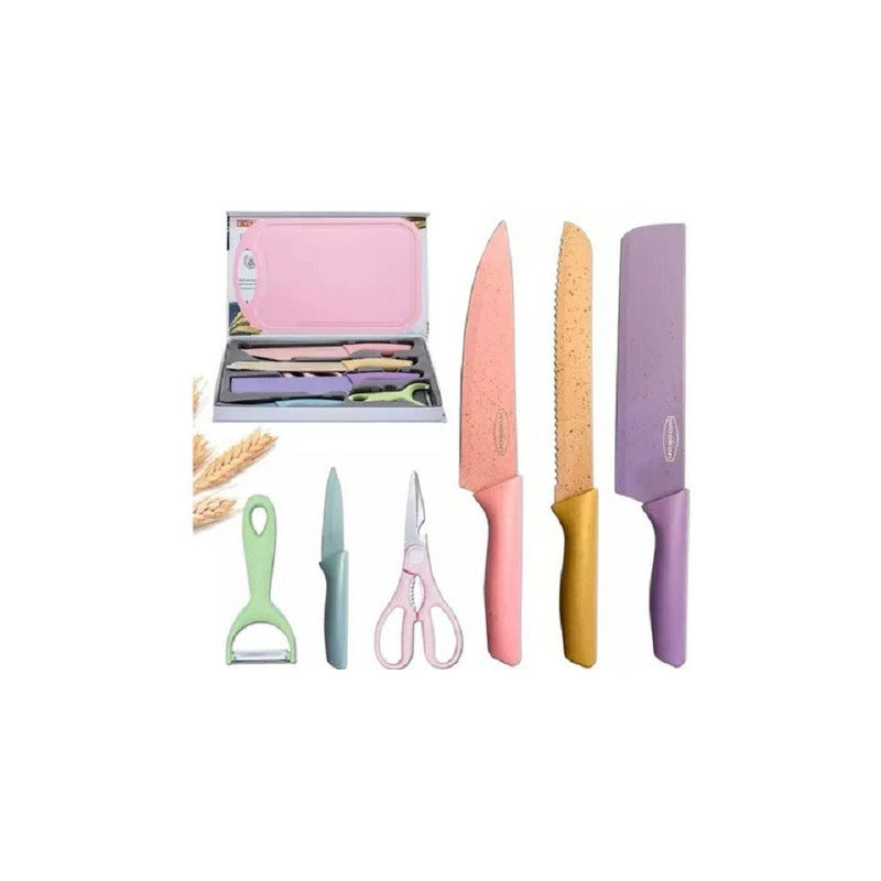 Juego Set Cuchillos Cocina X 6 Piezas Color Colores