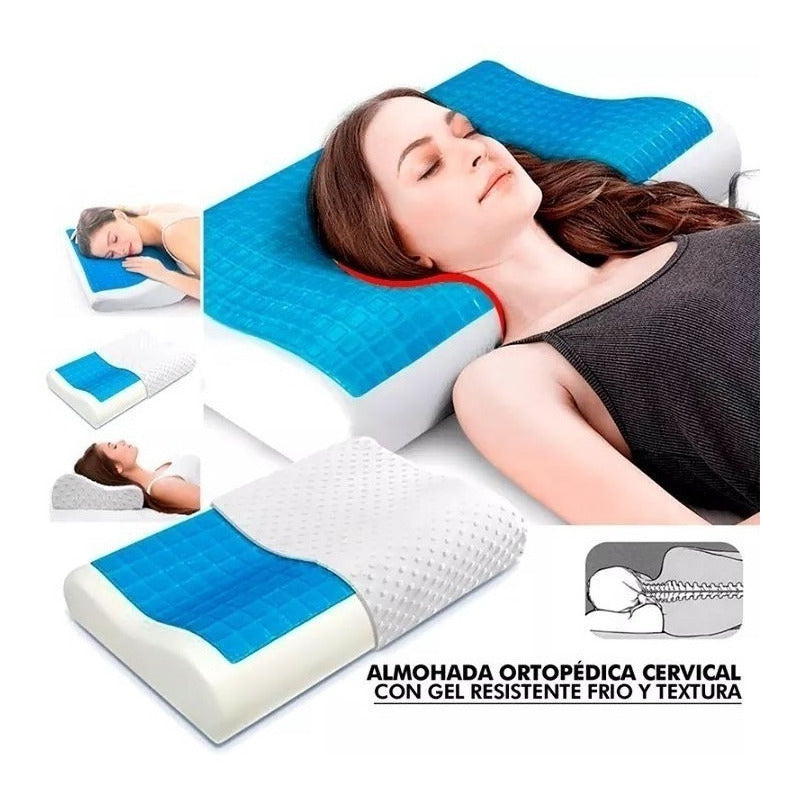 Almohada De Gel Ortopédica Memory Pillow Refrescante+funda