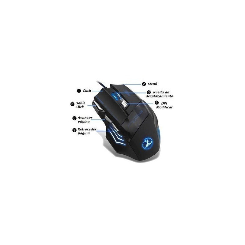 Nuevo Mouse Gamer Zelotes 7 Botones 7200 Dpi T80