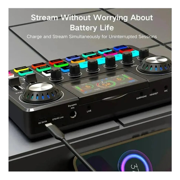 Mezclador De Audio, Tarjeta De Sonido En Vivo E Interfaz