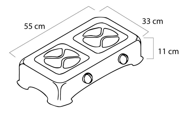 Estufa De Sobremesa A Gas Propano Sueco 2 Puestos Negro