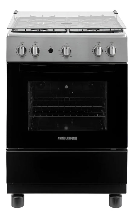 Estufa De Piso 4 Puestos Con Horno Gas Natural Negra 60cm Negro