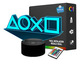 Lámpara Led Botones Play Station Holograma Decoración Regalo Negra