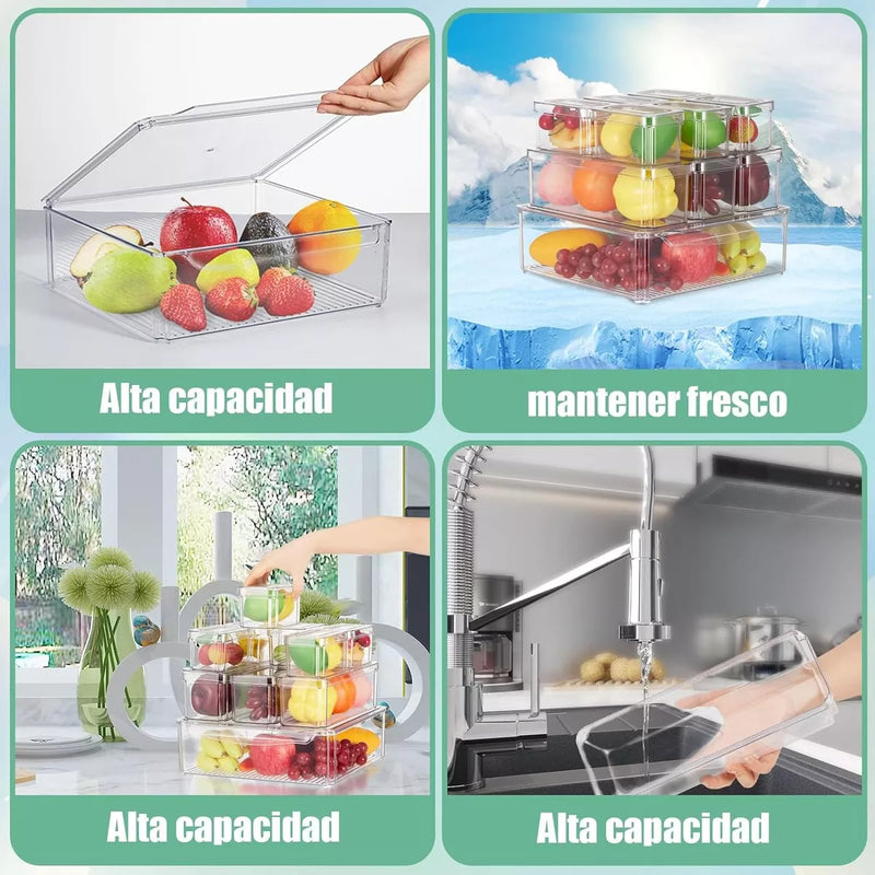 Juego De 10 Organizadores Refrigerador Caja Almacenamiento