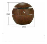 Humidificador Ultrasónico Qatar Shop 130mL Luz Nocturna Aromático Marrón Oscuro