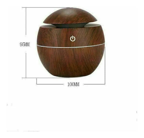 Humidificador Ultrasónico Qatar Shop 130mL Luz Nocturna Aromático Marrón Oscuro