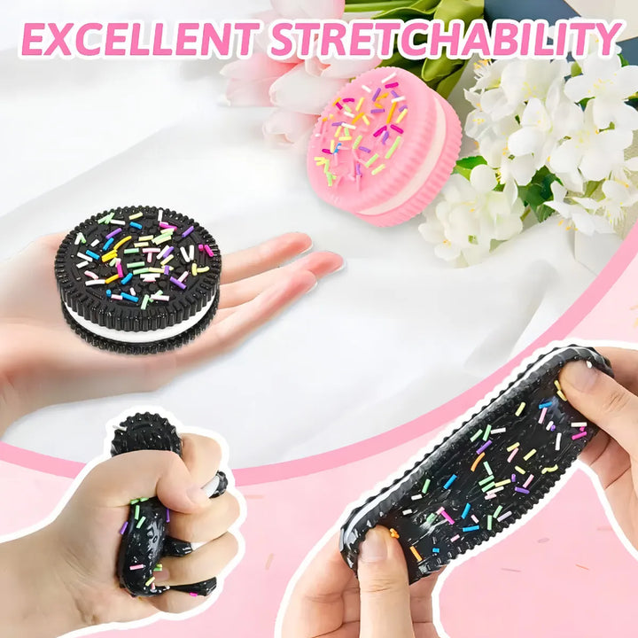 Pack 2 Juguetes Squishys Oreo Kawaii Antiestrés Pegajoso Color Negro