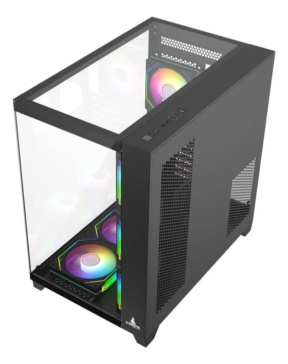 Chasis Gabinete Gamer Iceberg Crystal Cube Xl Negro X7 Fan Argb