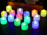 6 Velas Led Multicolor Pilas Navideñas Luz Rgb Iluminación