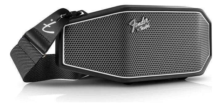 Fender X Teufel Rockster Cross - Altavoz Bluetooth Inalámbrico Portátil, Resistente, Impermeable, 16 Horas De Batería, Potente Sonido Estéreo, Subwoofer, Banco De Energía Integrado, Correa De Guitarra