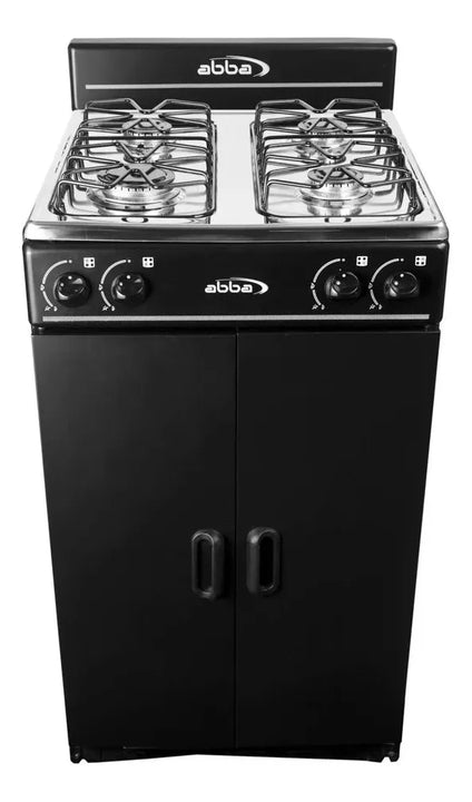 Estufa De Piso Abba 4 Puestos Gas Natural Ab 100-5n N Color Negro