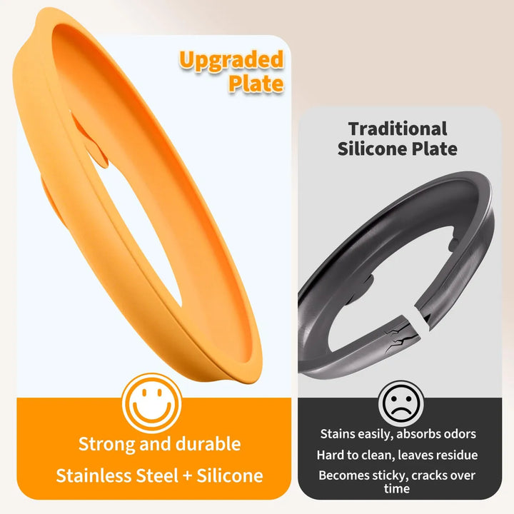 Plato Antideslizante De Acero Inoxidable Para Niños 2 Unidad