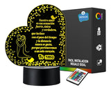 Lámpara De Noche Regalo Para Pareja Novios Amor Decoración Negro