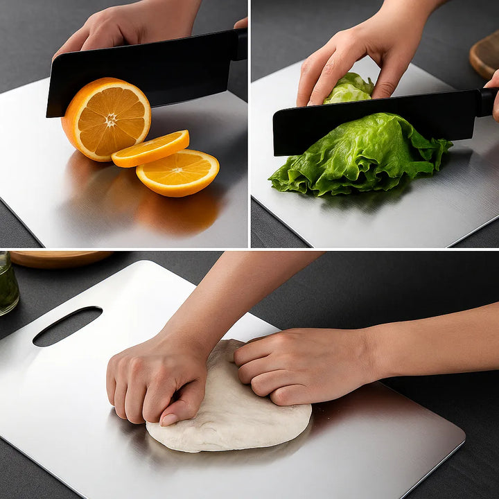 Set X3 Tabla De Picar Para Cocina En Acero Inoxidable 304 Plateado