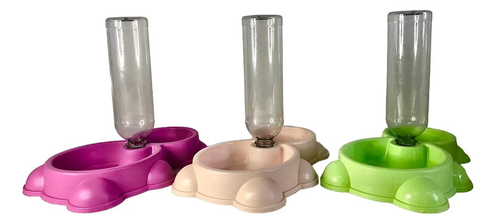 Plato Comedero Bebedero Mascotas Perros Doble Automático 1