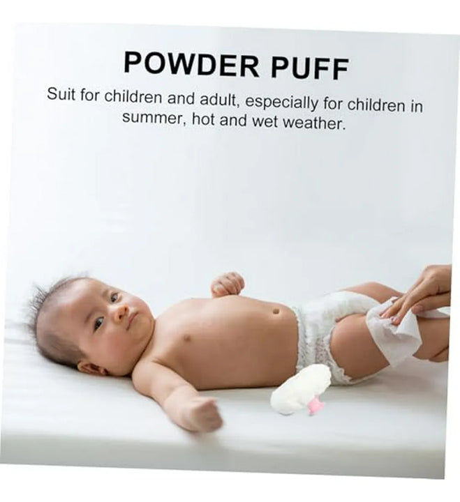 Kit De 4 Pufs De Maquillaje Y Talco Para Bebés Con Soporte D