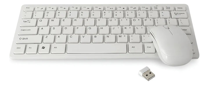 Kit Mini Teclado + Mouse Óptico Inalámbrico Para Pc Mac Color Del Teclado R-p0527 K03 Teclado Blanco
