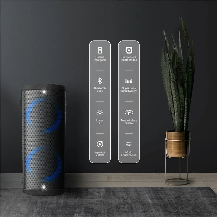 Parlante Recargable Hyundai Bluetooth/fm/usb 150 Watts Negro