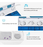 Lavadora Portátil Doble Tina 11.79 Kg Con Temporizador Y Bom