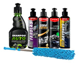 Kit Completo De Limpieza Vehicular Shampoo Cera Restaurador