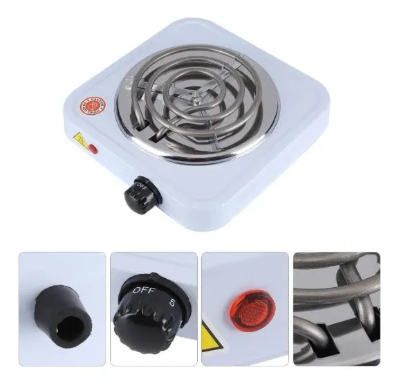 Estufa Eléctrica Portátil Cocina Sobre Mesa Un Puesto Blanco