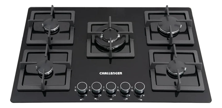 Estufa De Empotrar Vidrio Templado Negro Cinco Puestos 76 Cm