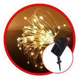 Luz Led Navideña Recargable De Alambre Con Panel Solar 100 Amarillo