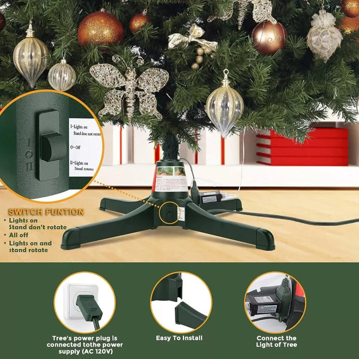 Base Giratoria Árbol Navidad Soporta Arbol Hasta 3.20 Metros Verde