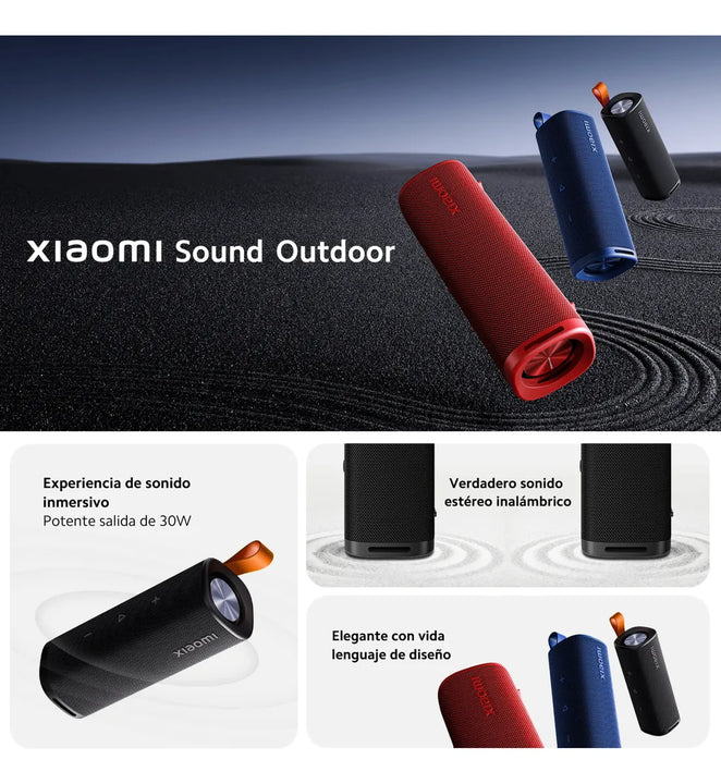 Xiaomi Sound Outdoor, Parlante Bt Portátil 30w Ip67 Tws, Blk Negro