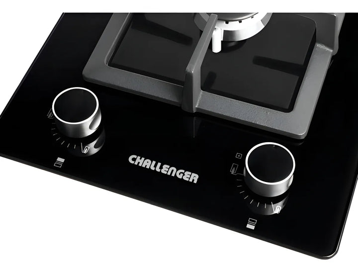 Estufa De Empotrar Challenger 2pt Gas Vidrio Sq 6730 Color Negro