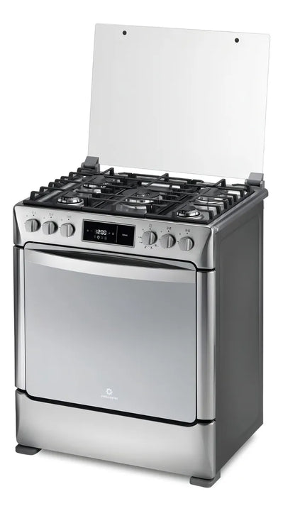 Estufa De Piso Indurama Roma 30 5 Puestos Grill Plancha Color Gris