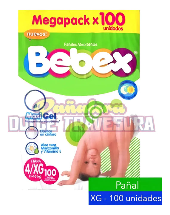 Pañal Bebex Etapa 4 Xg X100 Extra Grande (xg) Sin Género