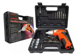 Kit Destornillador Eléctrico Inalámbrico Trabajos Rápidos - Naranja