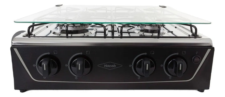 Estufa De Mesa Avellana V Gas Natural Negra Haceb Color Negro