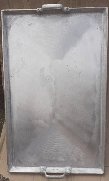 Plancha Asadora De Aluminio Para Cocina Estufa 55 Cm X 34 Cm Gris