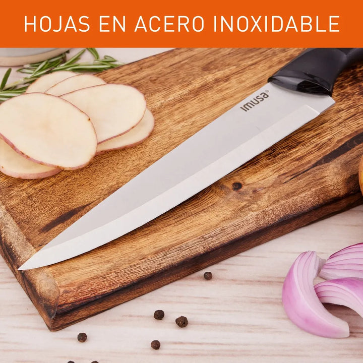 Cuchillo Rebanador 20cm Imusa Talent Acero Inoxidable Color Negro