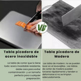 Tabla De Picar Alimentos Acero Inoxidable Antibacterial Geométrico Plateado
