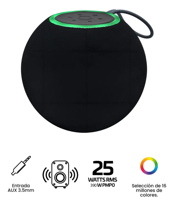Parlante Inalámbrico Vta 25w Sphere Beat Color Negro