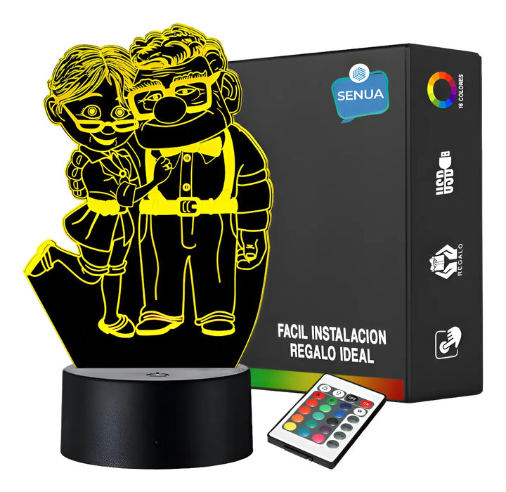 Lámpara De Noche Led Up Carl Y Ellie Decoración Regalo Negro