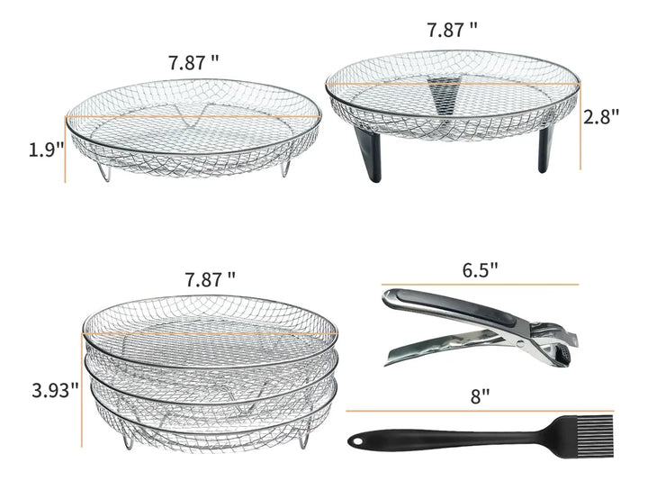 Estantes De Acero Inoxidable Para Freidora De Aire 11 Piezas