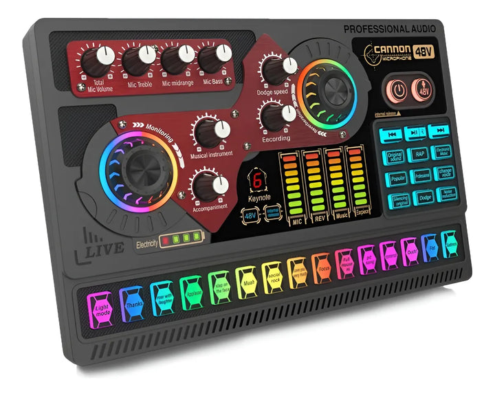 Tarjeta De Sonido X5 Mezclador Audio Multifunción - Negro