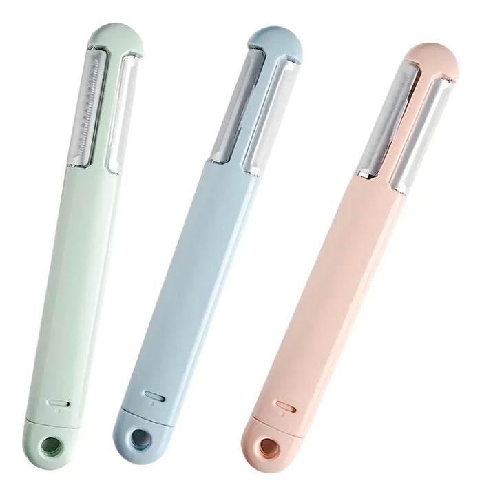 Cuchillo Pelador 3 En 1 Multifuncional Acero Inoxidable Color Plateado